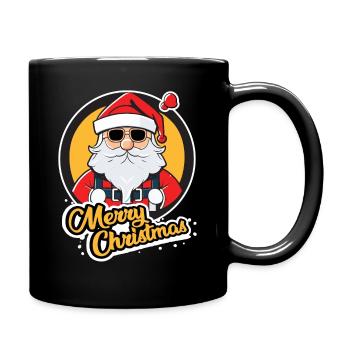Christmas St. Nicholas Merry Christmas Cool - Full Colour Mug - black - Right