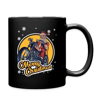 Motorcycle Chopper Merry Christmas Christmas - Full Colour Mug - black - Right