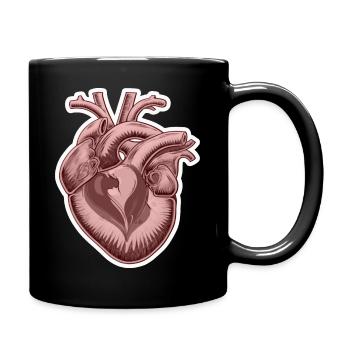 Realistisches Herz-Tattoo - Tasse einfarbig - Schwarz - Rechts
