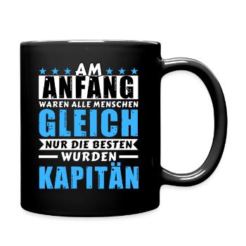 Am Anfang waren alle gleich - Kapitän Edition - Tasse einfarbig - Schwarz - Rechts