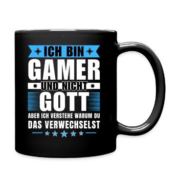 Ich bin Gamer und nicht Gott - Tasse einfarbig - Schwarz - Rechts