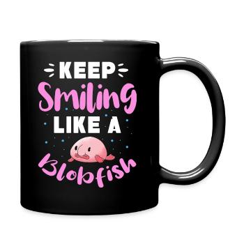 keep smiling like a blobfish Design - Full Colour Mug - black - Right