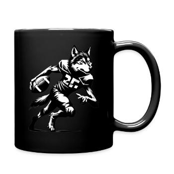 Wolf joue au football américain - Mug uni - noir - Droite