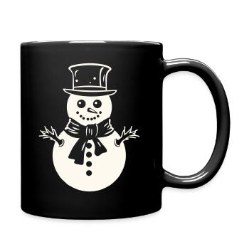 Icy Snowman Greetings - Full Colour Mug - black - Right