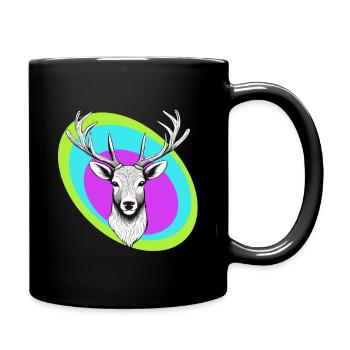 Reindeer - Full Colour Mug - black - Right