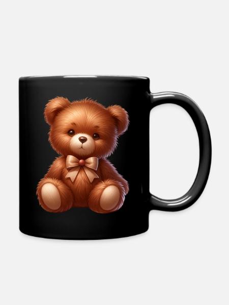 Teddybär - Tasse einfarbig - Schwarz