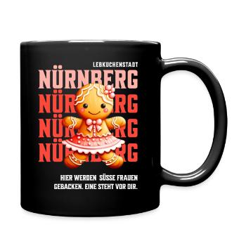 Nürnberg - Süsse Lebkuchen Frau - Tasse einfarbig - Schwarz - Rechts