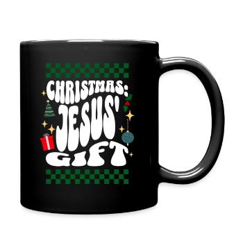 Christmas Jesus Gift - Christians Retro Ugly Xmas - Full Colour Mug - black - Right