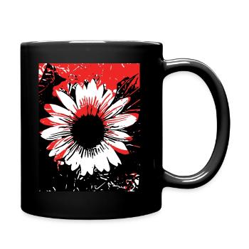 Sonnenblume - Tasse einfarbig - Schwarz - Rechts