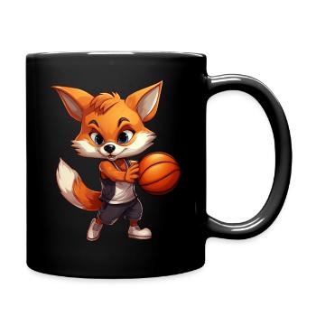 Renard de basket-ball - Mug uni - noir - Droite