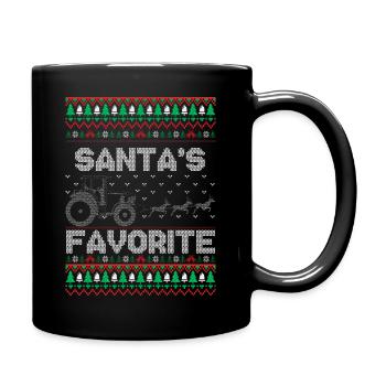 Santa's favorite Farmer - Tasse einfarbig - Schwarz - Rechts