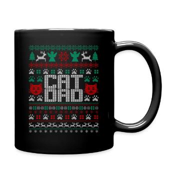 Ugly Christmas Cat Dad - Tasse einfarbig - Schwarz - Rechts
