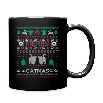 Chat Noël - Mug uni - noir - Droite