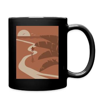 Longboard Skater - Tasse einfarbig - Schwarz - Rechts