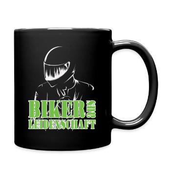 Motorrad Motorradfahrer Biker aus Leidenschaft - Tasse einfarbig - Schwarz - Rechts