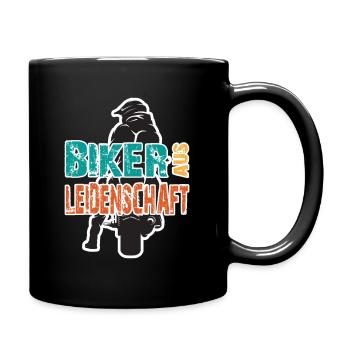 Motorrad Motorradfahrer Biker aus Leidenschaft - Tasse einfarbig - Schwarz - Rechts