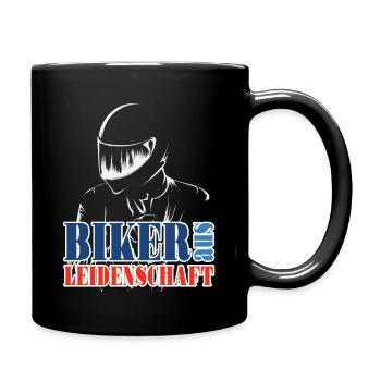 Motorrad Motorradfahrer Biker aus Leidenschaft - Tasse einfarbig - Schwarz - Rechts