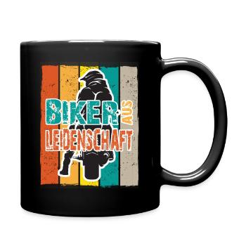 Motorrad Motorradfahrer Biker aus Leidenschaft - Tasse einfarbig - Schwarz - Rechts
