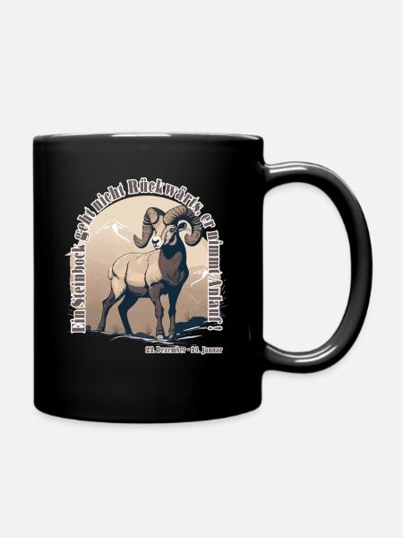 Geburtstag Steinbock Sternzeichen Spruch - Tasse einfarbig - Schwarz
