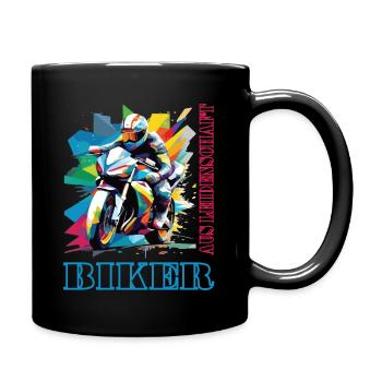 Motorrad Motorradfahrer Biker aus Leidenschaft - Tasse einfarbig - Schwarz - Rechts