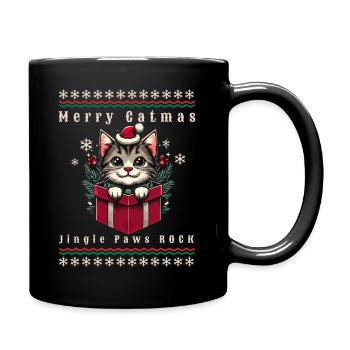 Joyeux Miaouël - Mug uni - noir - Droite