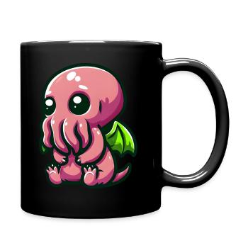 Charm of Lovecraft: Adorable Cute Baby Cthulhu - Full Colour Mug - black - Right