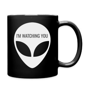 I M WATCHING YOU - UFO Alien - Full Colour Mug - black - Right