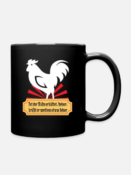 lustiger Spruch Hahn Gockel Hühner Züchter - Tasse einfarbig - Schwarz