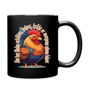 lustiger Spruch Hahn Gockel Hühner Züchter - Tasse einfarbig - Schwarz - Rechts