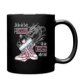 Frau - Prinzessen die den Drachen selber tötet - Tasse einfarbig - Schwarz - Rechts