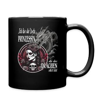 Frau - Prinzessen die den Drachen selber tötet - Tasse einfarbig - Schwarz - Rechts