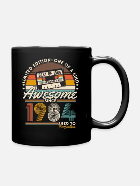 Original 1984 Jahrgang Vintage Geburtstag Retro - Tasse einfarbig - Schwarz