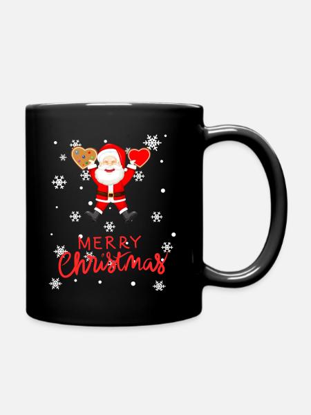 Der Weihnachtsmann hat Pralinen mitgebracht - Tasse einfarbig - Schwarz