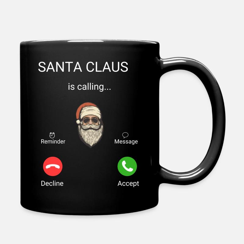 Santa is calling cool - Full Colour Mug - black
