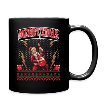 Ugly Christmas 8 Bit Pixel Rock and Heavy Metal - Full Colour Mug - black - Right