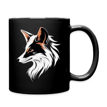 Fuchsprofil in Kontrast - Tasse einfarbig - Schwarz - Rechts