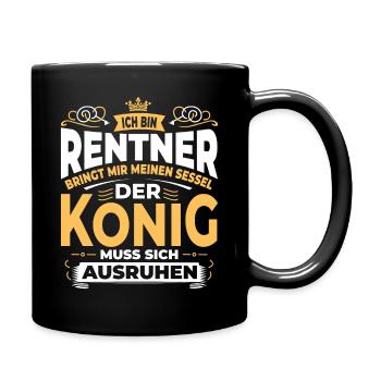 Rentner-König: Thronzeit! - Tasse einfarbig - Schwarz - Rechts