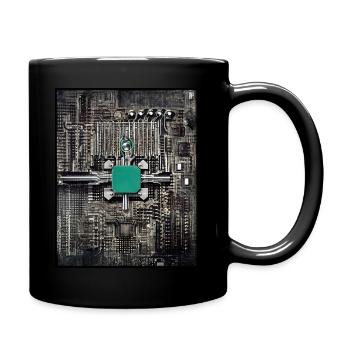 Couleur de style Giger de carte de circuit imprimé - Mug uni - noir - Droite