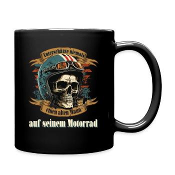 Alter Mann Motorrad Biker Spruch - Tasse einfarbig - Schwarz - Rechts
