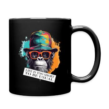 Gorilla ambiguous saying and attitude - Full Colour Mug - black - Right