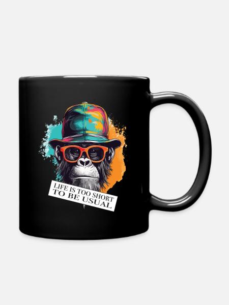 Gorilla zweideutiger Spruch und Einstellung - Tasse einfarbig - Schwarz