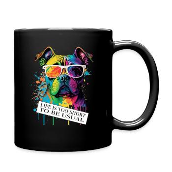 Dog ambiguous saying and attitude - Full Colour Mug - black - Right