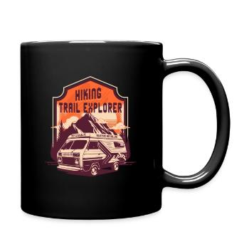 Hiking Trail Explorer Wildlife Forest Outdoor - Full Colour Mug - black - Right