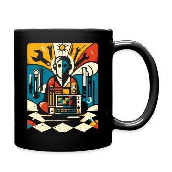 Cooles Techniker Kunst Geschenk - Tasse einfarbig - Schwarz - Rechts