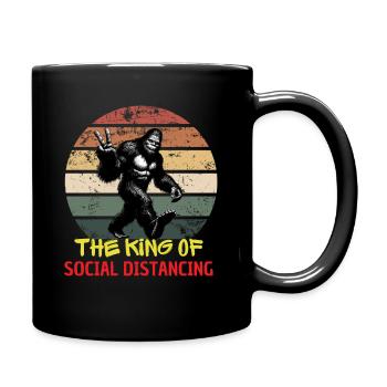 Roi de la distanciation sociale | Bigfoot évite les gens - Mug uni - noir - Droite