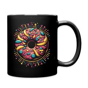 Süßer Donut - Das perfekte Donut Geschenk - Tasse einfarbig - Schwarz - Rechts