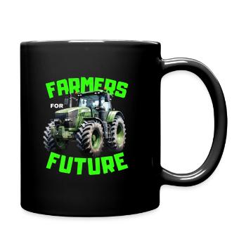 Bauern Demo Proteste 2024 Spruch Farmers for Futur - Tasse einfarbig - Schwarz - Rechts