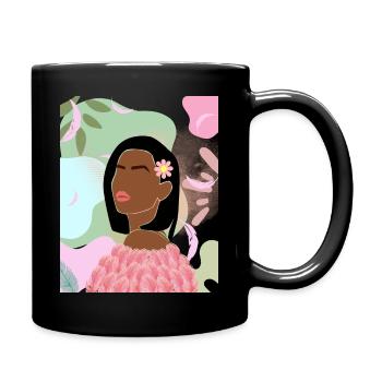 Rosa Feder - Tasse einfarbig - Schwarz - Rechts