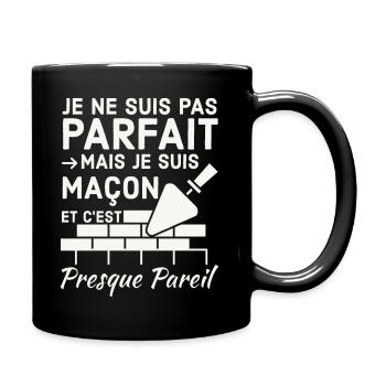 pas parfait je suis maçon chantier construction - Mug uni - noir - Droite