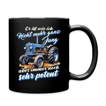 Traktor Geschenk für Landwirt Humor Alte Traktoren - Tasse einfarbig - Schwarz - Rechts